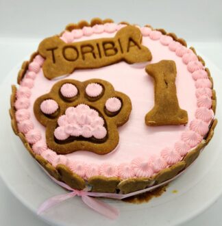 Pastel de 20 cm para 12/14 perros ( 1 kg)