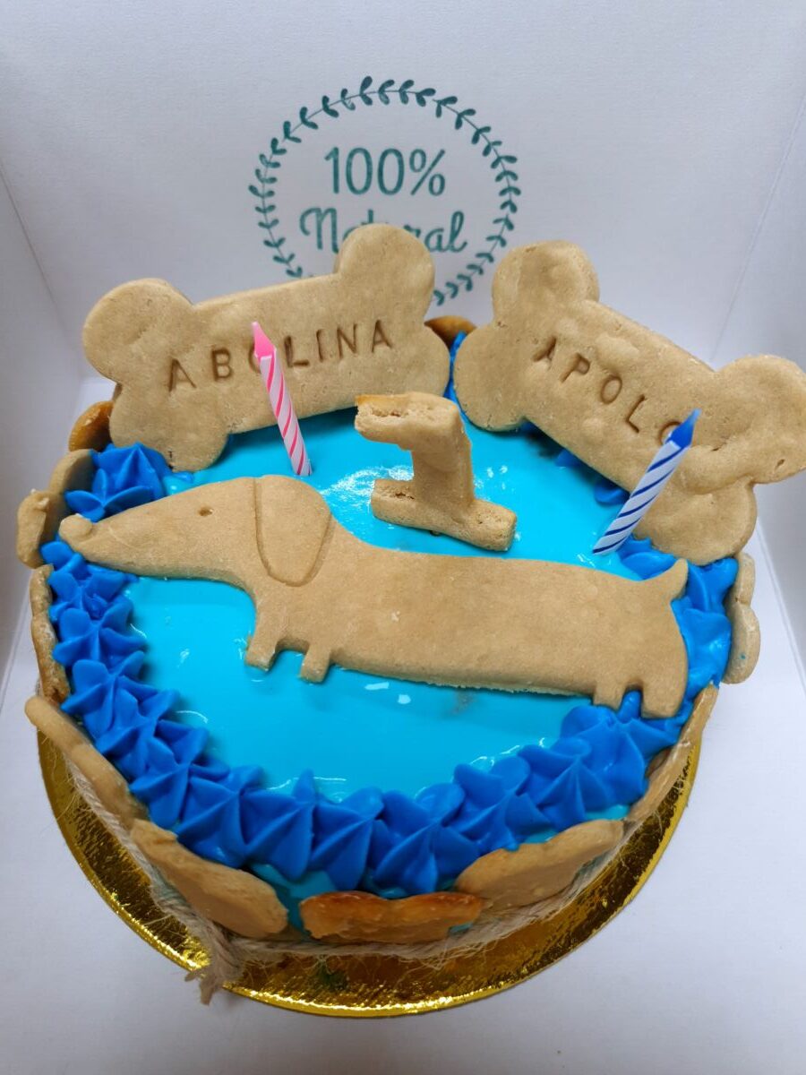 Pastel doble - modelo galleta perro